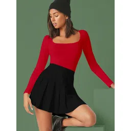 Maheshvi Women Square Neck Long Sleeves Fitted Top-picture-21