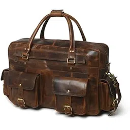 mahetri Arthur Travel Briefcase – Genuine Buffalo Leather Laptop Bag for Men | Handmade Brown Work Bag with Adjustable Strap, Multiple Compartments, Brass Hardware, Fits upto 15-Inch Laptop-picture-34