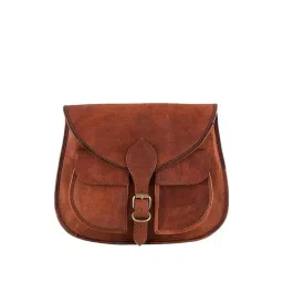 MaheTri Brown Solid Medium Cross Body Bag-picture-22