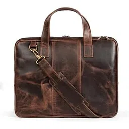 mahetri Harbor Leather Laptop Briefcase for Men – 14 Inch Full Grain Buffalo Leather Office Bag – Dark Brown Slim Work Bag with Adjustable Strap, Padded Laptop Sleeve, YKK Zippers & Brass Hardware-picture-22