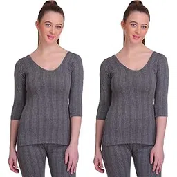 mahi fashion Women's Thermal Top, 3/4 Sleeves, Black, Winter Wear, Pack of 2-picture-24