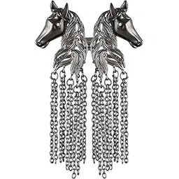 mahi Antique Plated Dual Horse Shaped Tassel Chain Sherwani Brooch for Men (PABP1101094PR)-picture-44