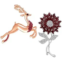 mahi Combo of Deer-Shaped Wedding Brooch for Women (PACO1105632PR)-picture-12