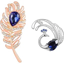 mahi Eagent Combo of Peacock and Feather Lapel Pin/Brooch CO1105087M-picture-15