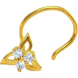 mahi Gold Plated Tri-petals Nosepin with CZ for Women NR1100139G-picture-29