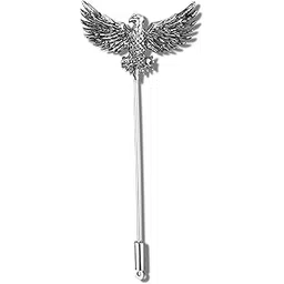 mahi Premium Golden Eagle-Shaped Mens Brooch Lapel Pin with Antique Rhodium Plating for Coat, Blazer, Jodhpuri (BP1101245R)-picture-26