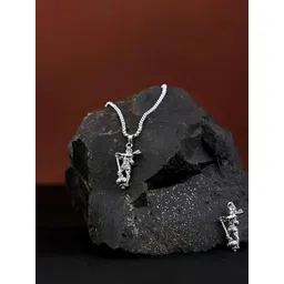 Mahi Rhodium-Plated Contemporary Pendants with Chains-picture-33
