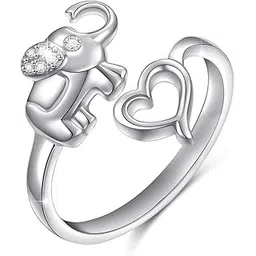 mahi Rhodium Plated Elephant Shaped Adjustable Finger Ring for Women (FR1103039R)-picture-31
