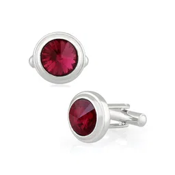 Mahi Rhodium-Plated Solitaire Crystal Cufflink-picture-39
