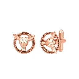 Mahi Rose Gold-Plated Deer Face Shaped Cufflinks-picture-20