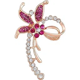 mahi Rose Gold Plated Trendy Floral Pink and White Crystals Brooch/Saree Pin for Women (BP1101114ZPin)-picture-13