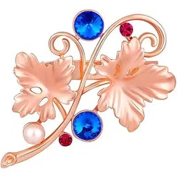 mahi Rosegold Plated Floral Shaped Crystal Studded Saree Pin/Wedding Brooch for Women (BP1101137ZMul)-picture-31