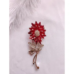 Mahi Stone Studded Sunflower Brooch-picture-10