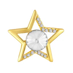 mahi Studded Crystals Victorian Star Brooch with Gold Plating for Men and Women (BP1101209GWhi) image 1