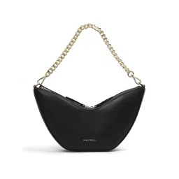 Mai Soli Black Leather Genuine Full Grain Leather Textured Shoulder image 1