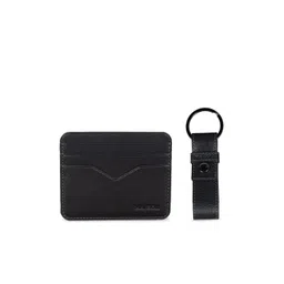 MAI SOLI Unisex Black Solid Leather Accessory Gift Set-picture-12