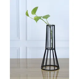 Maison Modern Black Metal Conical Shape Vase-picture-26