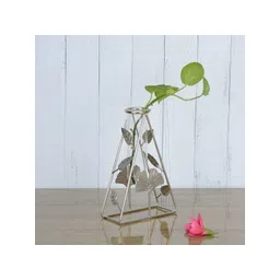 Maison Modern Silver Toned Tri Leaf Metal Test Tube Bud Vase-picture-15