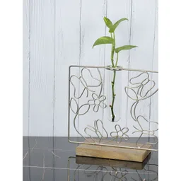 Maison Modern White Metal Floral Shaped Test Tube Bud Vase-picture-46