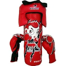 MAIZO Kids Junior Boxing Set with Punching Bag/Pair of Gloves and Head Guard Suitable for 5 to 12 Years Children Boxing Kit (Red Black)-picture-13