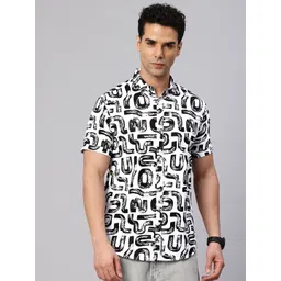 Majestic Man Abstract Print Slim Fit Opaque Casual Shirt-picture-31
