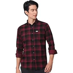 majestic man Comfort Cotton Slim Fit Checked Casual Shirt for Men-picture-10