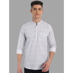 Majestic Man Geometric classic Printed Thread Work Kurta-picture-34