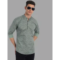 Majestic Man Mandarin Collar Cotton Thread Work Kurta-picture-36
