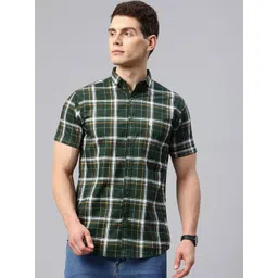 Majestic Man Men Comfort Slim Fit Checked Pure Cotton Casual Shirt-picture-32