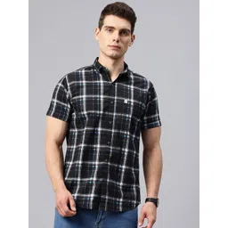 Majestic Man Men Comfort Slim Fit Checked Pure Cotton Casual Shirt-picture-25