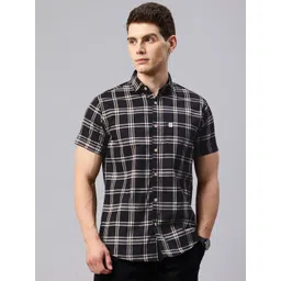 Majestic Man Men Comfort Slim Fit Checked Pure Cotton Casual Shirt-picture-28