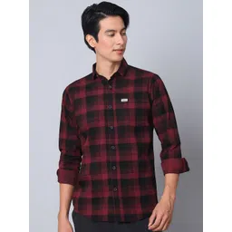 Majestic Man Men Comfort Slim Fit Opaque Checked Casual Shirt-picture-54