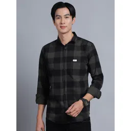 Majestic Man Men Comfort Slim Fit Opaque Checked Casual Shirt-picture-37