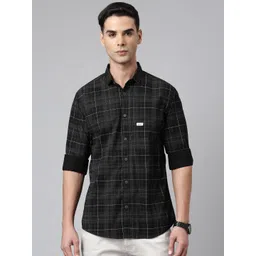 Majestic Man Men Comfort Slim Fit Opaque Checked Pure Cotton Casual Shirt-picture-26