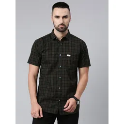 Majestic Man Men Comfort Slim Fit Tartan Checked Cotton Casual Shirt-picture-38