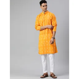 Majestic Man Men Ethnic Motifs Printed Mandarin Collar Pure Cotton Kurta-picture-19