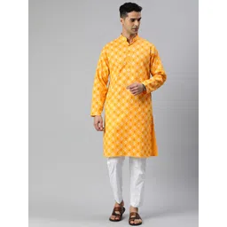 Majestic Man Men Ethnic Motifs Printed Mandarin Collar Pure Cotton Kurta-picture-20