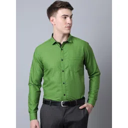 Majestic Man Men Green Slim Fit Formal Shirt image 1