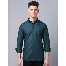 Majestic Man Men Green Solid Slim Fit Casual Shirt-picture-27