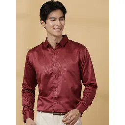 Majestic Man Men Modern Spread Collar Solid Slim Fit Formal Shirt-picture-35