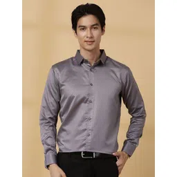 Majestic Man Men Modern Spread Collar Solid Slim Fit Formal Shirt-picture-30