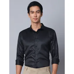 Majestic Man Men Modern Spread Collar Solid Slim Fit Semiformal Shirt-picture-30