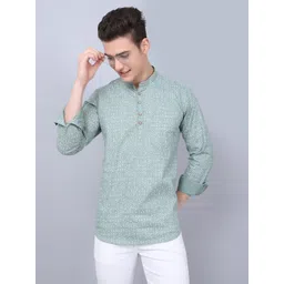 majestic man Men Printed Pure Cotton Straight Kurta-picture-10