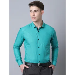 Majestic Man Men Teal Blue Slim Fit Formal Shirt-picture-27
