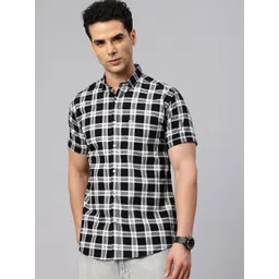 Majestic Man Slim Fit Checked Casual Shirt-picture-42