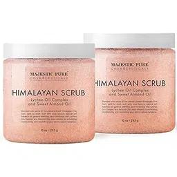 Majestic Pure Himalayan Salt Body Scrub with Lychee Essential Oil, All Natural Scrub to Exfoliate & Moisturize Skin, Set of 2-20 oz-picture-12