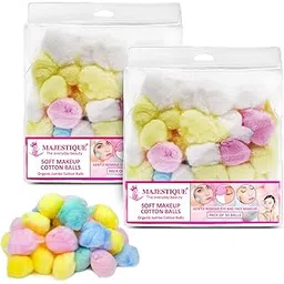 Majestique Cotton for Face Cleansing 100Pcs Cotton Ball for Make-Up, Nail Polish Removal, Applying Oil Lotion or Powder, Multi-Purpose Balls Made from 100% Natural Cotton, Soft and Absorbent for Household Needs (Pack of 2)-picture-29