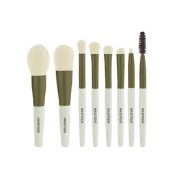 MAJESTIQUE Olive Green & White Set Of 8 Makeup Brush Set-picture-17