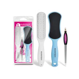 Majestique Set Of 2 Foot Scrubbers And Nail Filer With Cuticle Remover-picture-10
