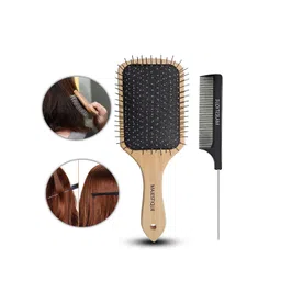MAJESTIQUE Set Of 2 Wood Hair Brush & Detangle Tail Comb-picture-38
